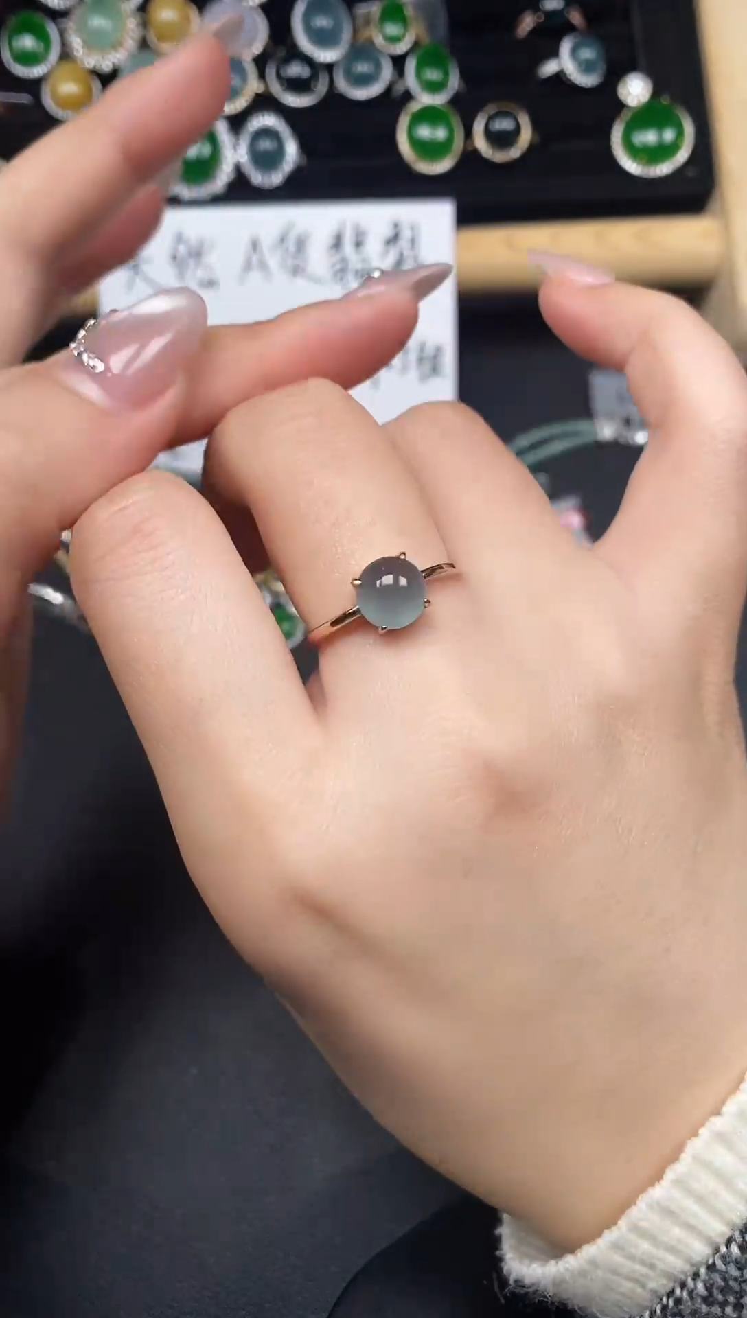 银S925镶嵌戒指翡翠783638