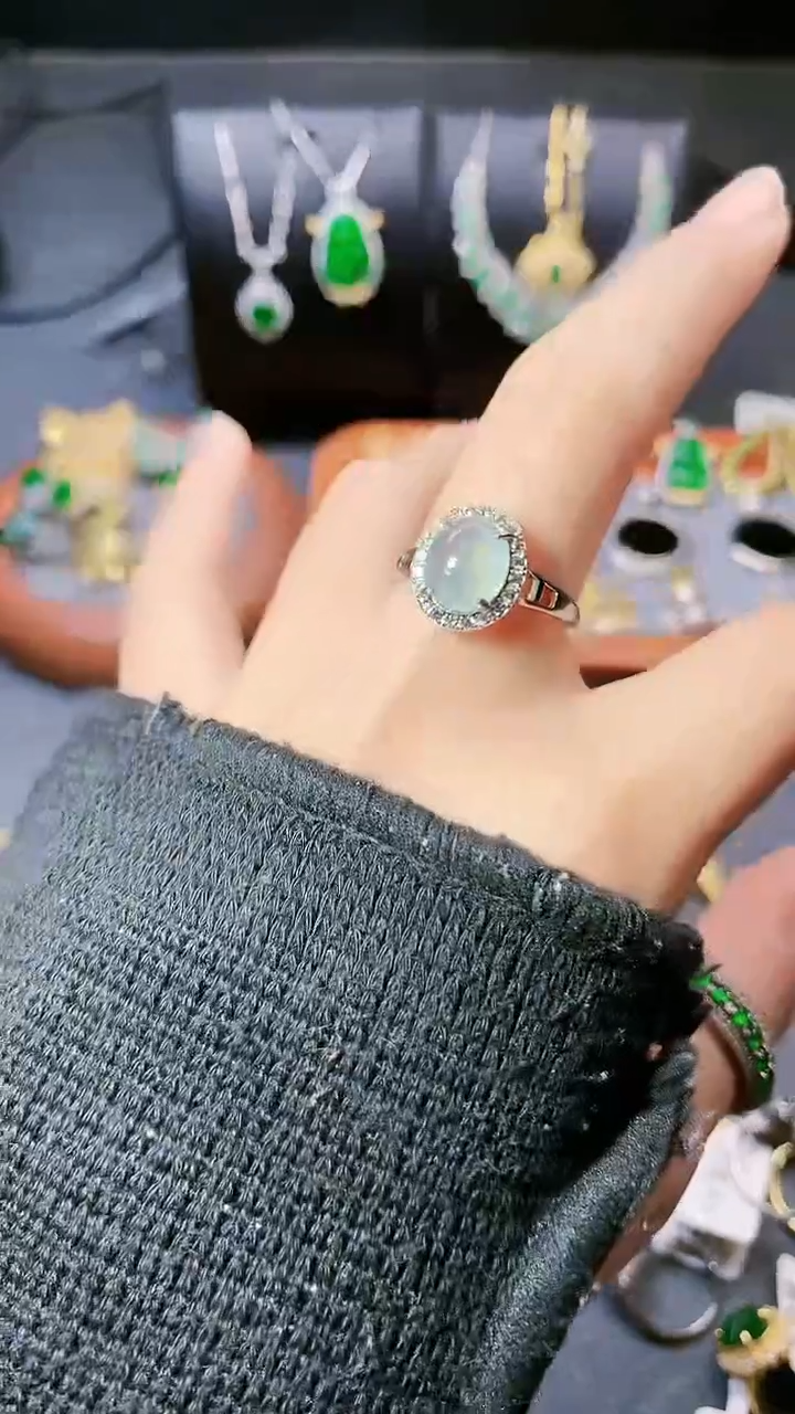 【闪购商品】翡翠戒指银S925镶嵌戒指