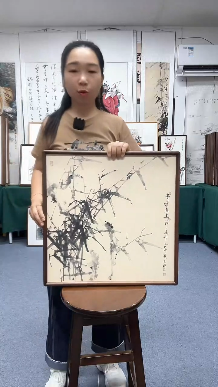 国画52*52实木画框京东包邮手绘