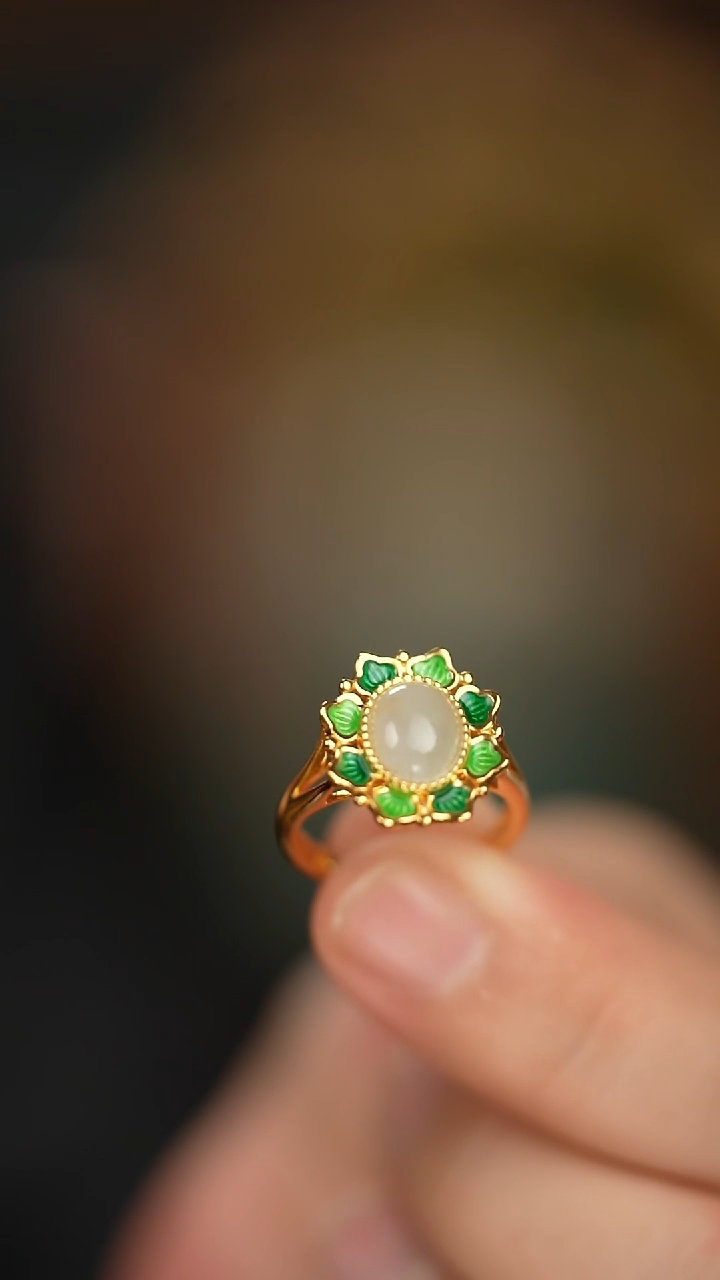 【闪购商品】翡翠戒指银S925镶嵌新款