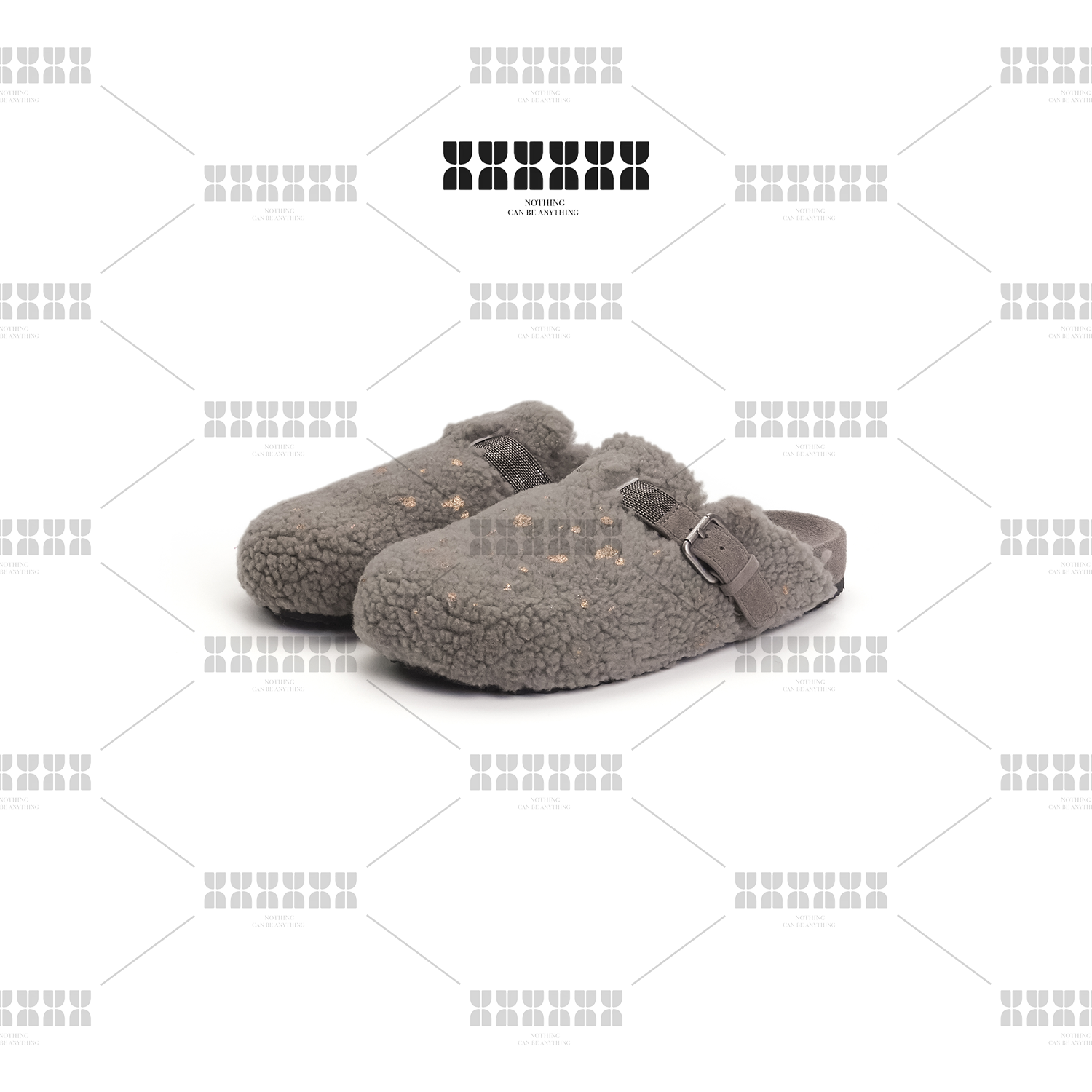 秋冬包头毛毛托半托棉拖厚底保暖羊羔毛勃肯毛拖鞋毛绒