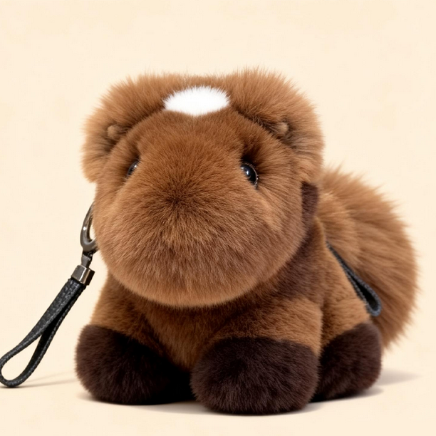 可爱ins真獭兔毛绒小马挂饰包包配饰生日礼物钥匙扣WS36-msld1205