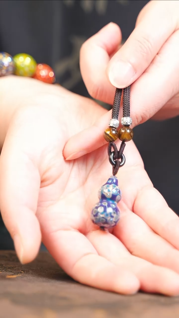 【闪购商品】紫蓝大漆紫光檀螺钿小脖挂