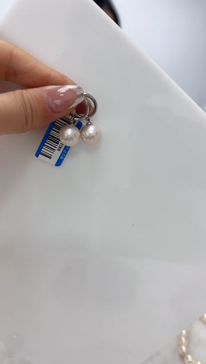 【闪购商品】淡水珍珠DA银S925镶嵌耳扣 B451