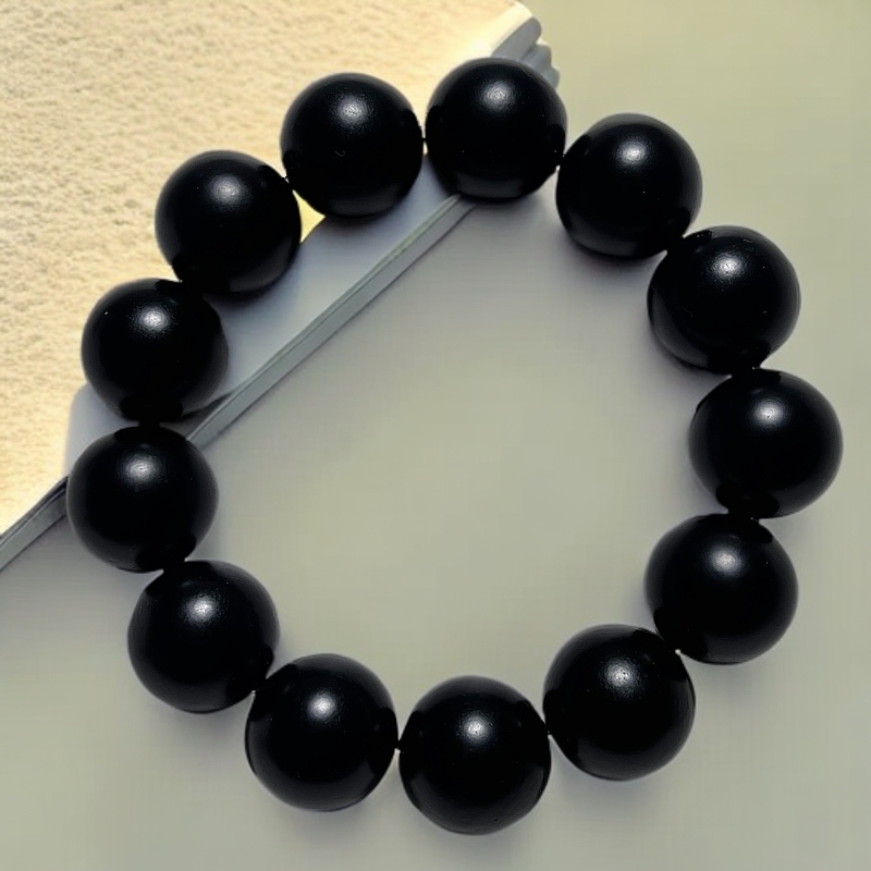 新疆和田玉 墨玉 18mm 手串