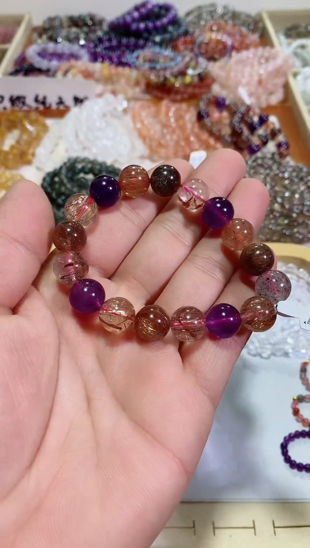 【闪购商品】水晶手链未镶嵌黑金超七12m+ （多样性发其一）