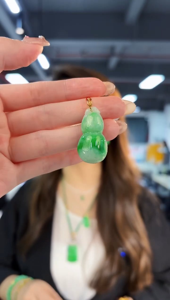 【闪购商品】翡翠颈饰18K金镶嵌缅料A货/支持复检/一件