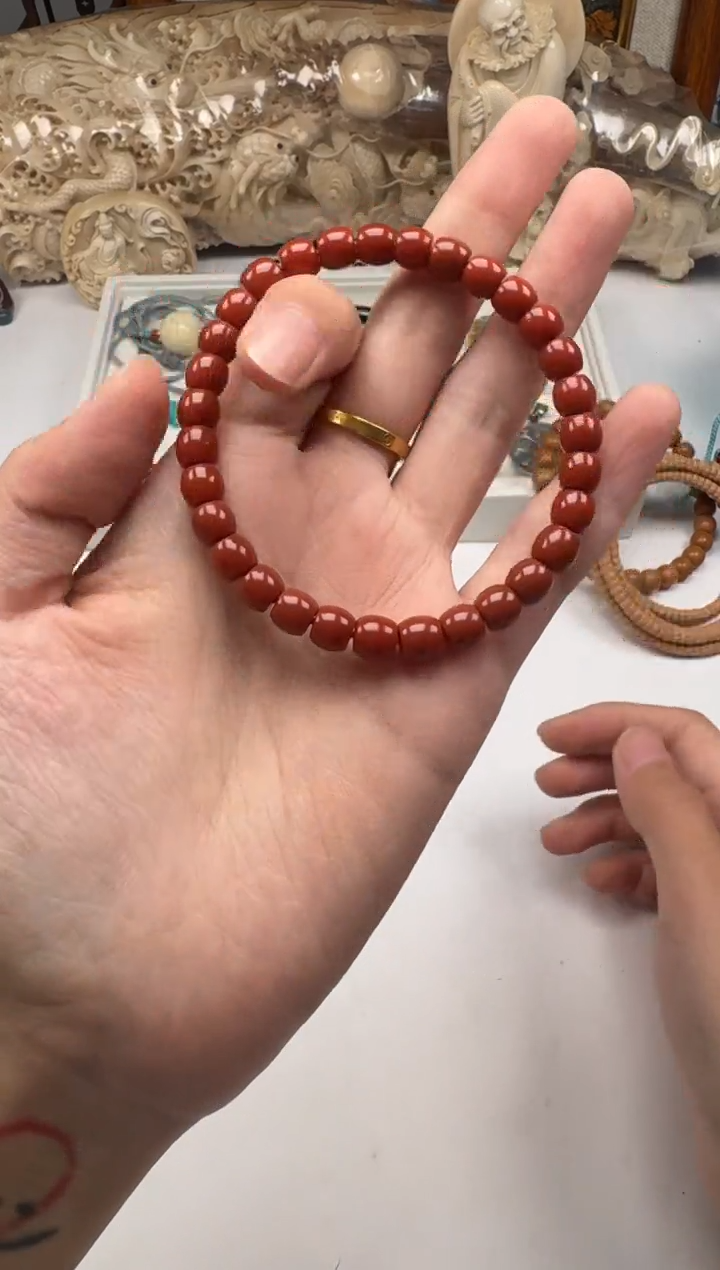 未镶嵌手串南红玛瑙爱***芯 手串 南红玛瑙