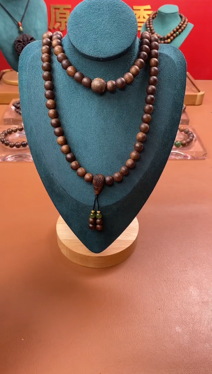 【闪购商品】沉香手串Y沉水芽庄黄棋玉化瘤疤08*108设计款