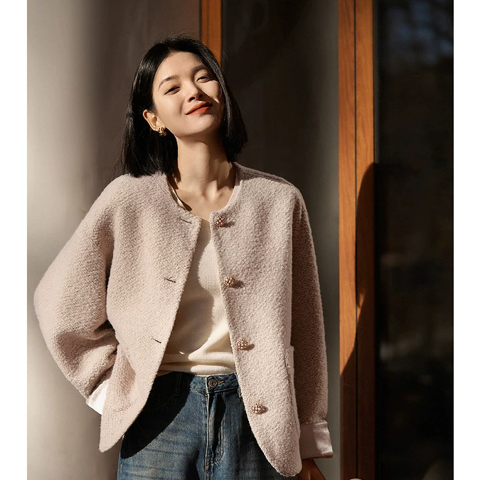 笑涵阁 2025年新品经典通勤穿搭香风粗花呢外套女WTF860886AG