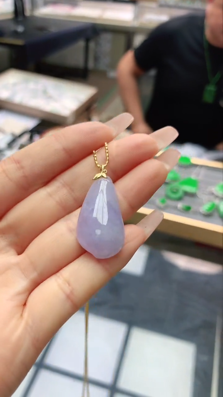 【闪购商品】翡翠颈饰18K金镶嵌赠礼盒证书