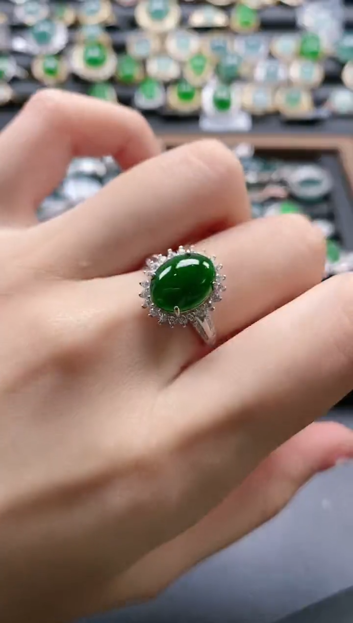 【闪购商品】翡翠戒指银S925镶嵌51151