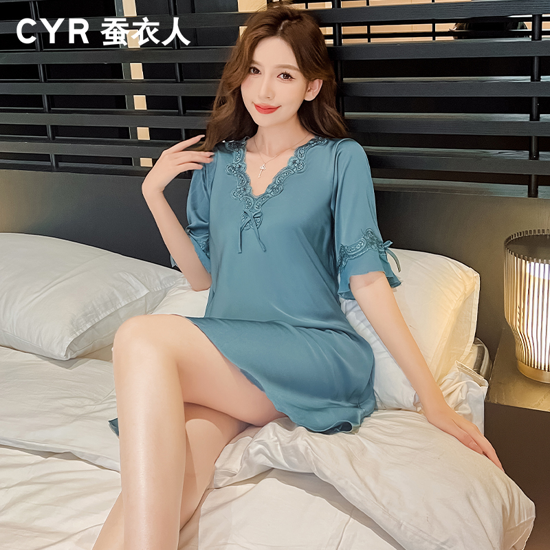 蚕衣人达人专属【缠绵挚爱】裸感性感法式睡裙七夕情人节送老婆爱人商品图