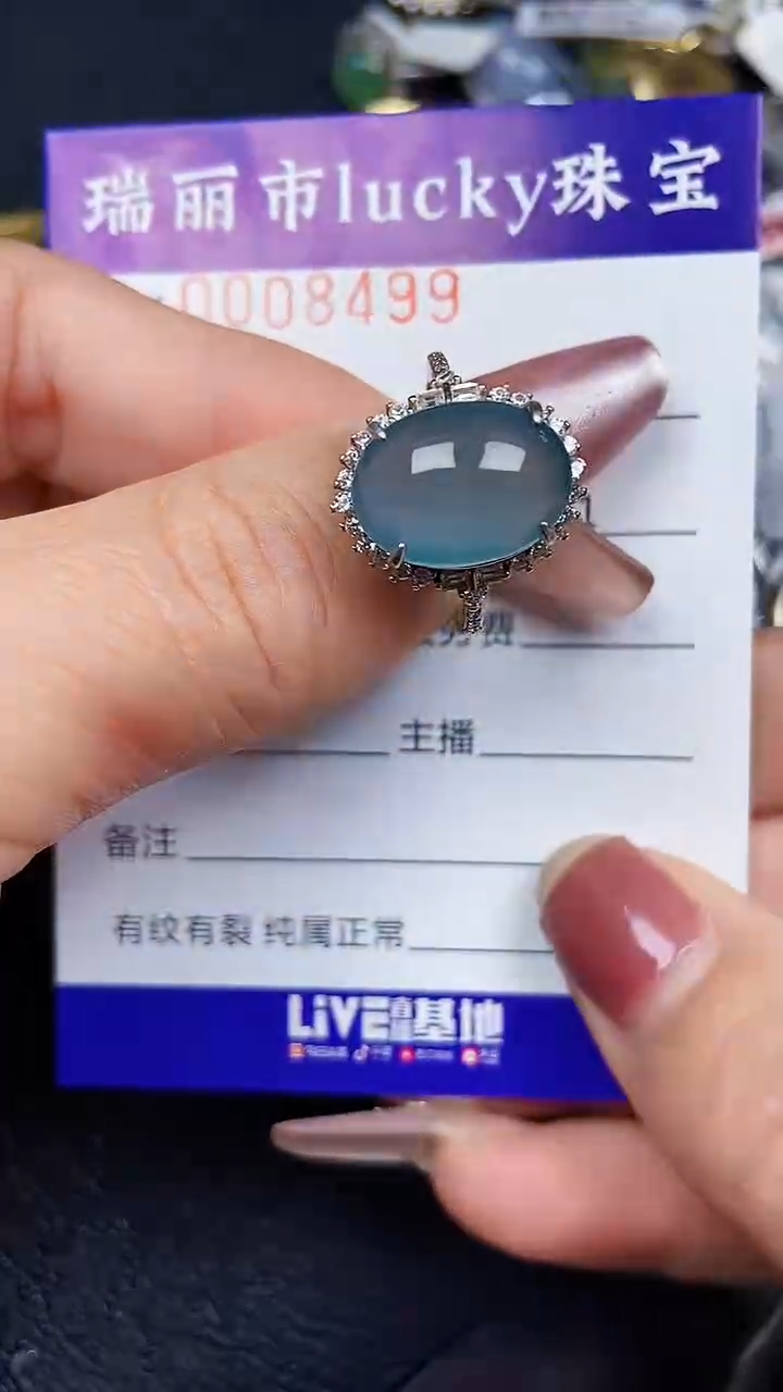 颈饰银S925镶嵌翡翠8499