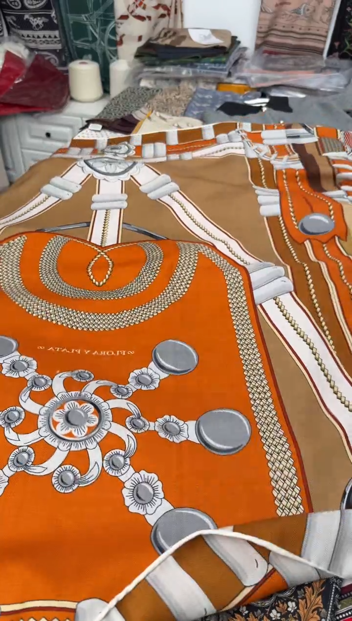 美丽诺羊毛橙色马鞍140CM