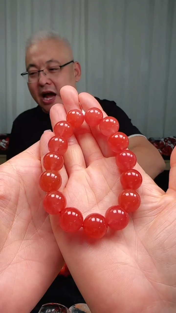 未镶嵌多样性发一件南红玛瑙14mm保山冰红圆珠单圈 