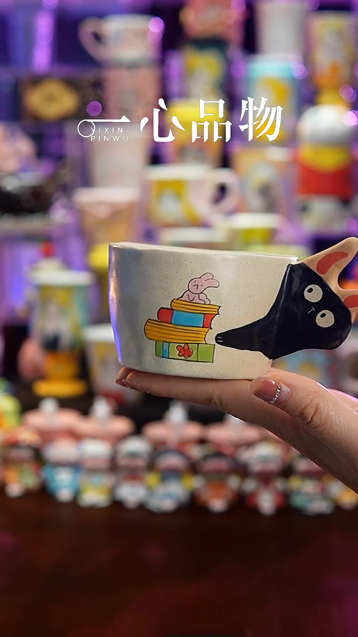 杯子瓷A144景德镇手工手绘杯子摆件微瑕