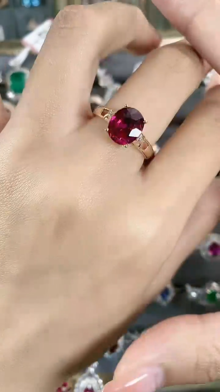 【闪购商品】碧玺戒指18K金镶嵌18K金镶嵌碧玺戒指