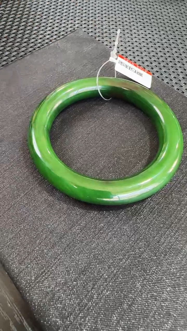【闪购商品】和田玉（碧玉）聚红皮胖圆条手镯未镶嵌圈口约56mm