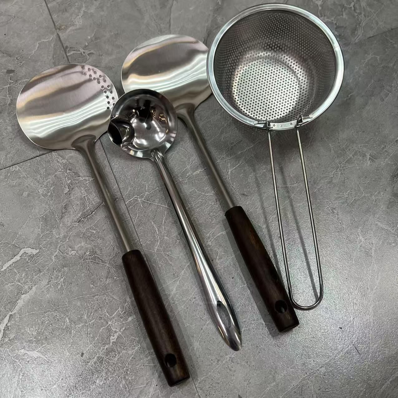 蘑菇铲加煎铲加火锅漏勺加滤油勺四件套居家日用套装【汤家限定】