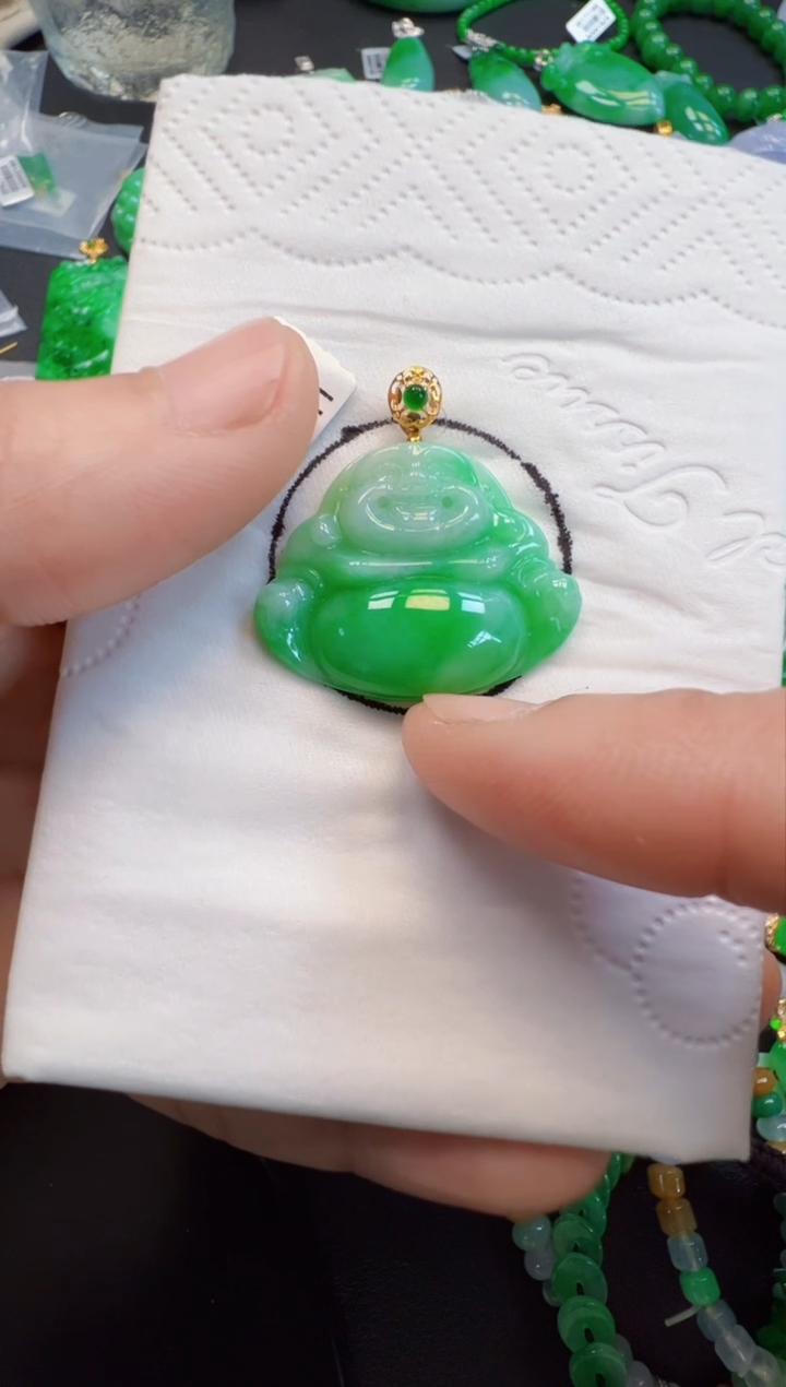 【闪购商品】翡翠吊坠(不含链)18K金镶嵌2980