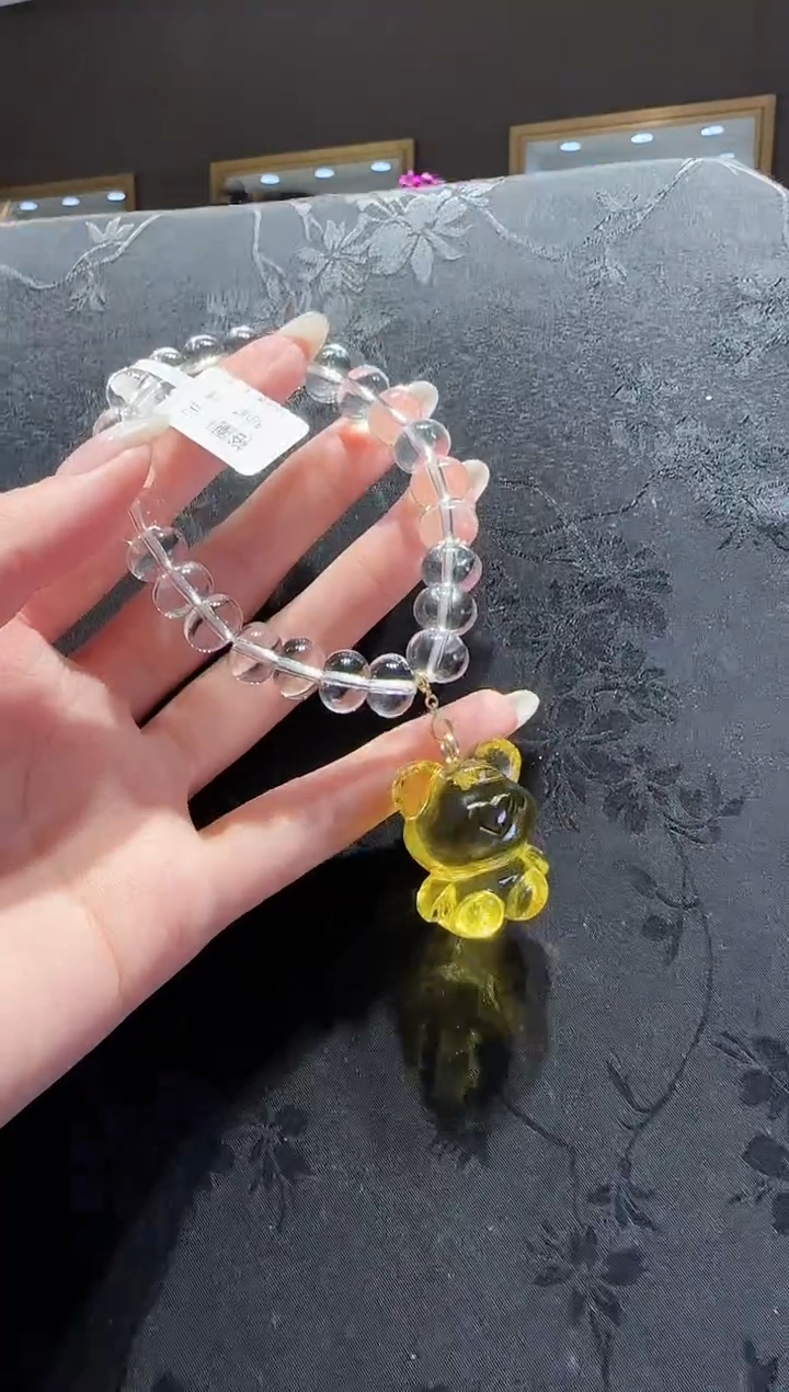 【闪购商品】水晶手串未镶嵌水晶蜜蜡小熊手串设计款