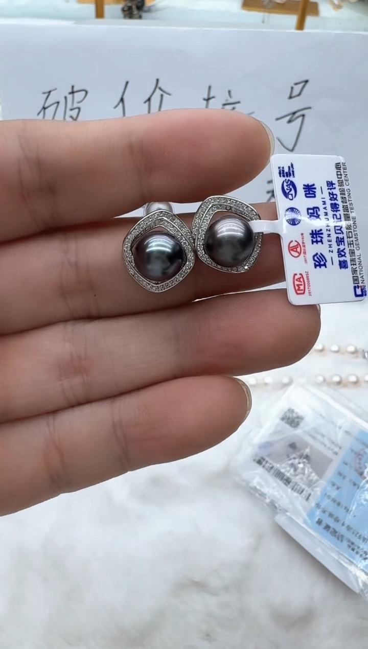 【闪购商品】海水珍珠耳饰银S925镶嵌清货