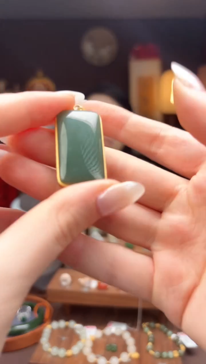 【闪购商品】和田玉ac23无事牌银S925镶嵌-