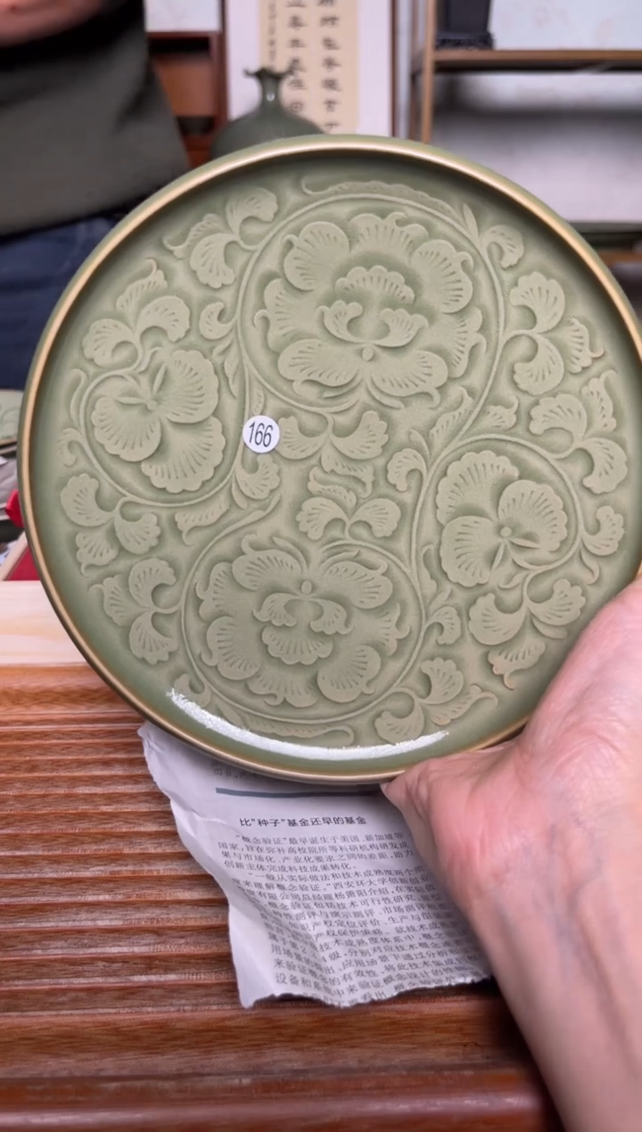 【闪购商品】其他166吴琼 纯手工橄榄绿壶承 