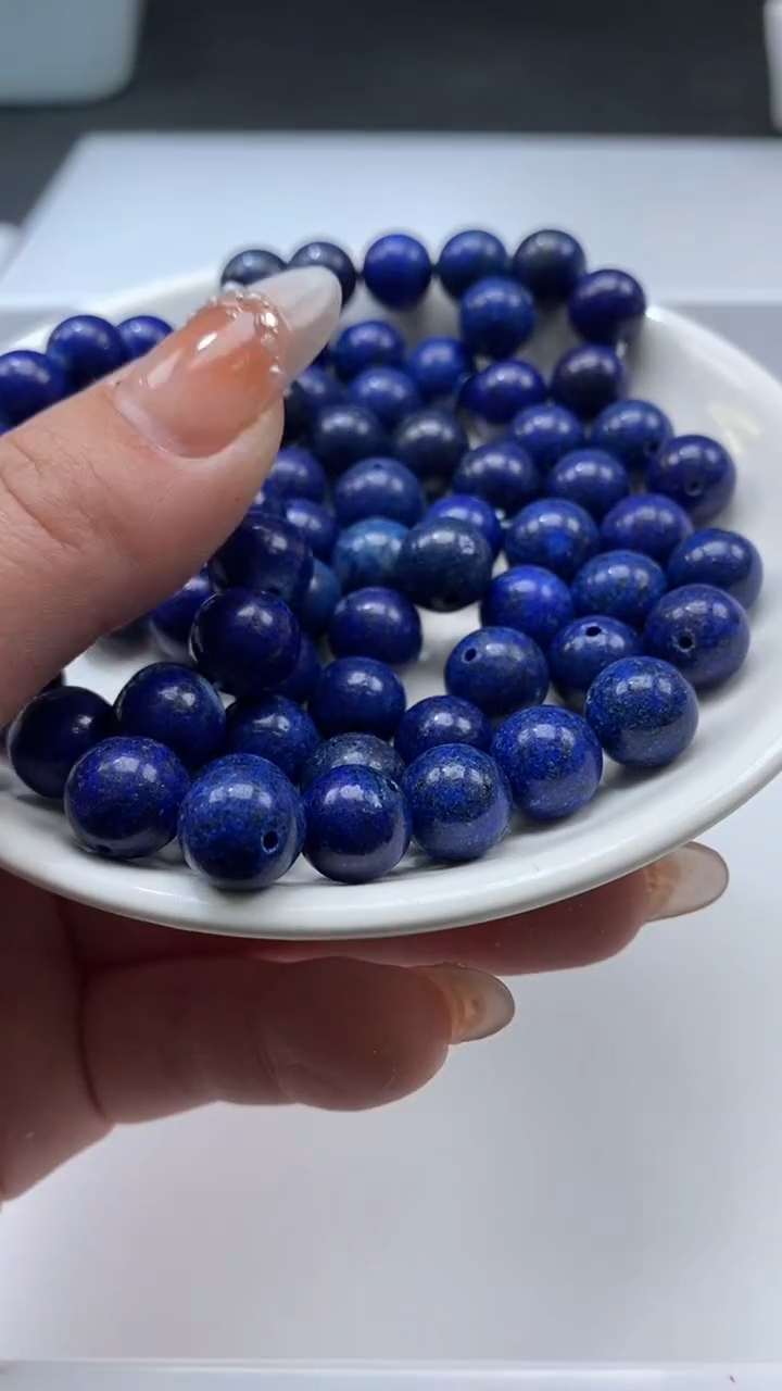 未镶嵌颈饰玛瑙/玉髓w239青金10mm*10颗