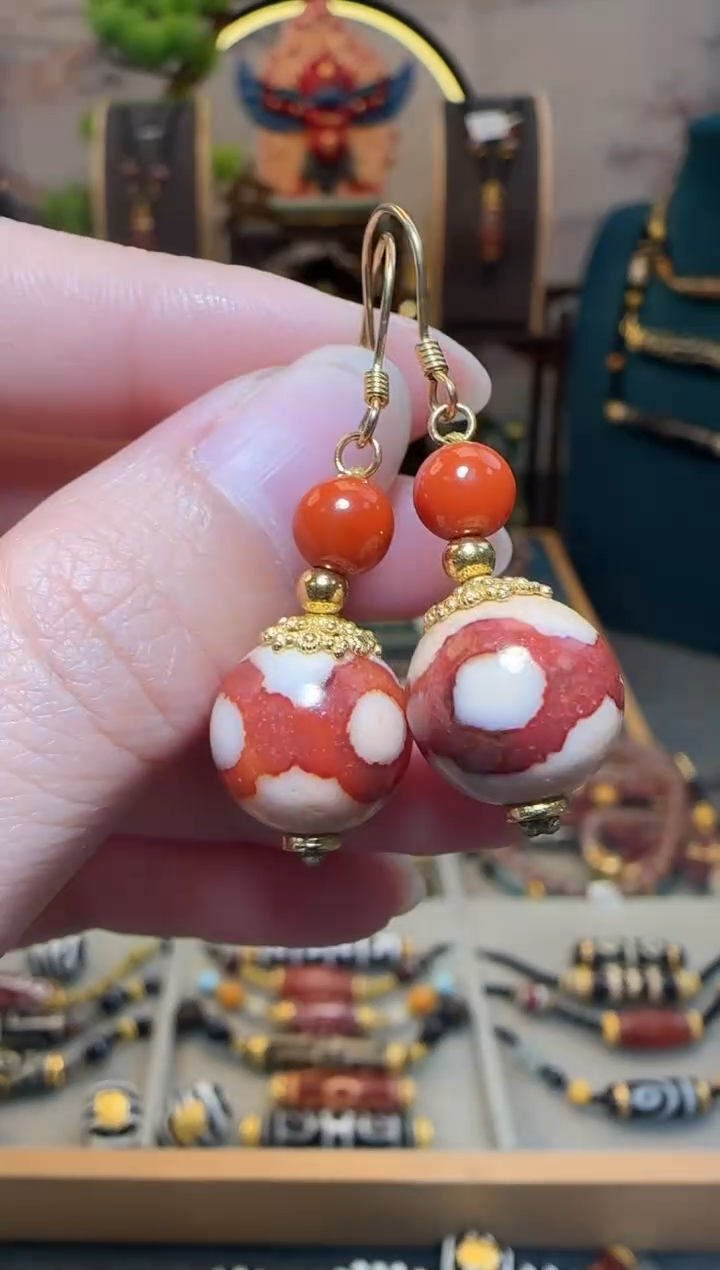 【闪购商品】玛瑙挂件银S925镶嵌耳饰