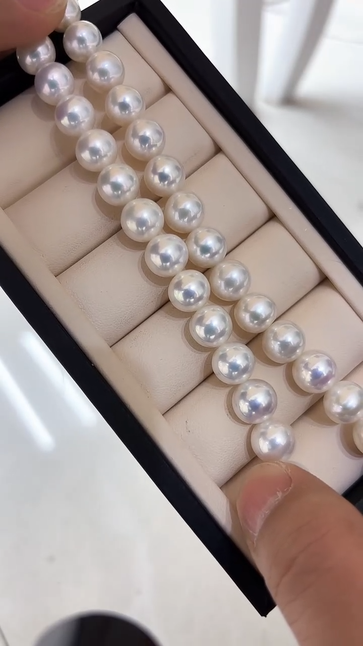 【闪购商品】淡水珍珠颈饰银S925镶嵌9-12极光淡水项链