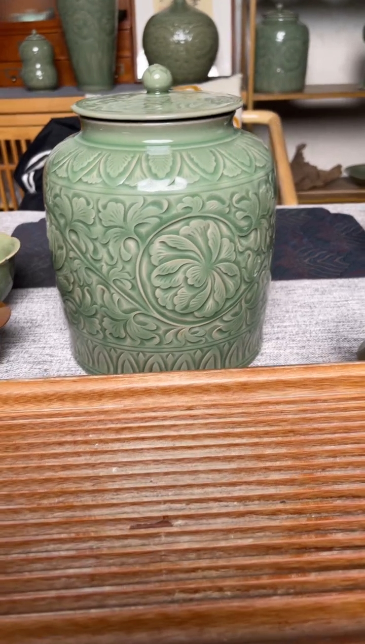 【闪购商品】其他355纯手工秘色大茶叶罐