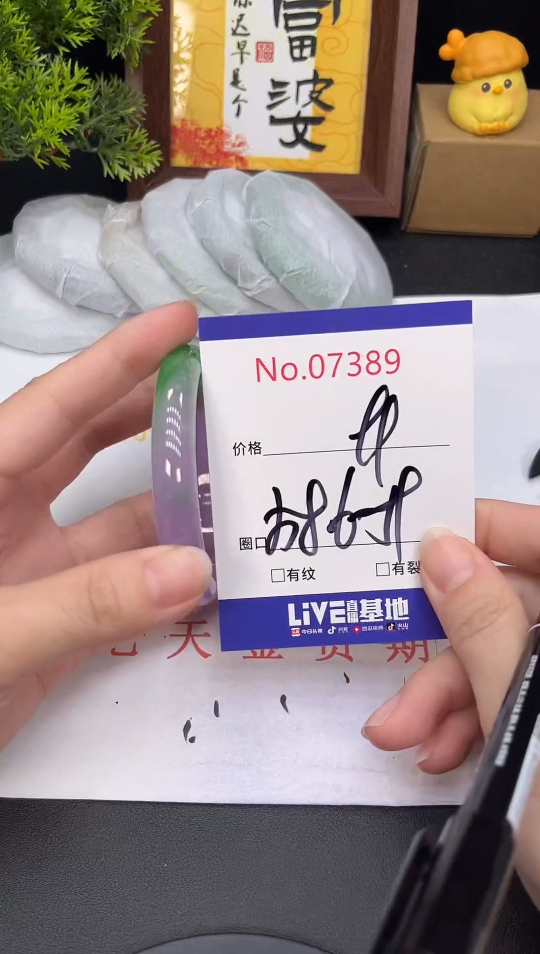 未镶嵌手镯翡翠7389