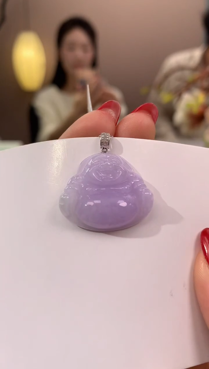 【闪购商品】翡翠颈饰18K金镶嵌天然缅甸a货翡翠