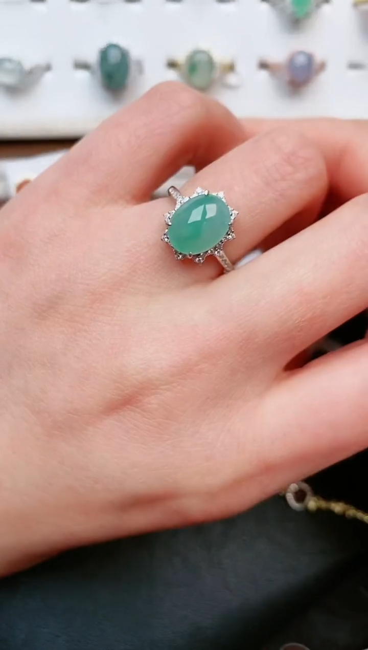 【闪购商品】翡翠戒指银S925镶嵌....