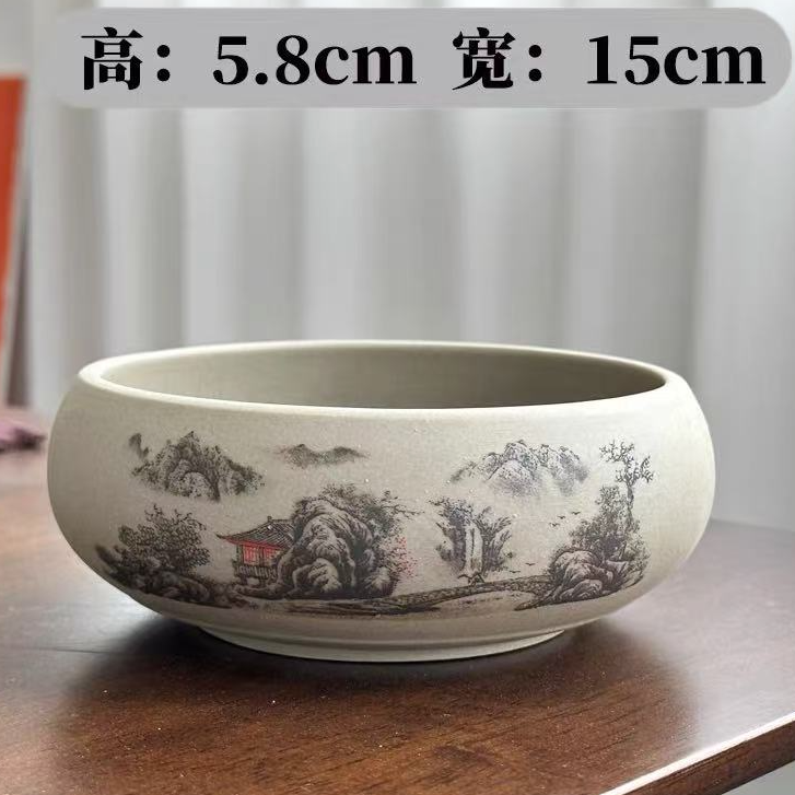 秋香茶具 粗陶山水茶洗配件杯洗水洗缸1427-2408