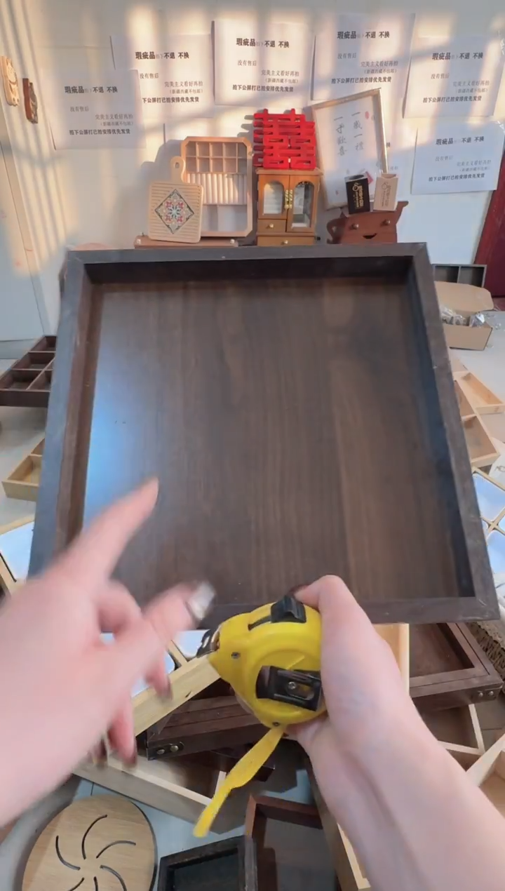 胡桃色正方形托盘微瑕拍下不退不换无售后