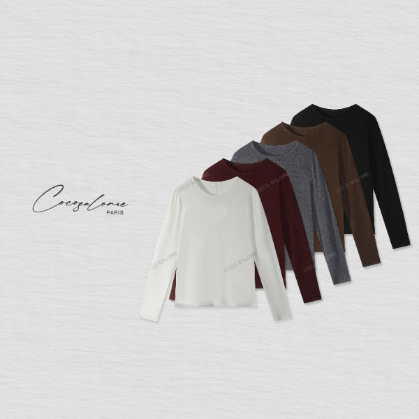  韩彬彬"轻呼吸"修身显瘦弹性莱赛尔+羊毛百搭基础款上衣096W-7