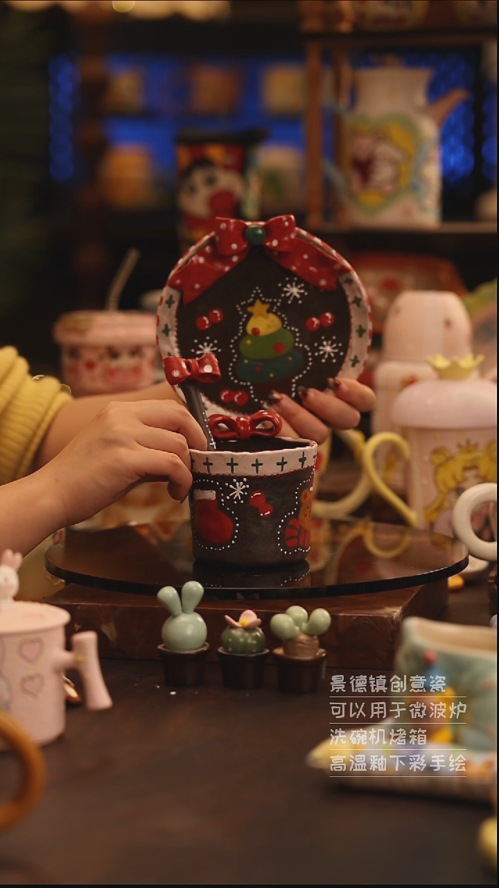 陶瓷景德镇可爱陶瓷釉下彩绘设计师款
