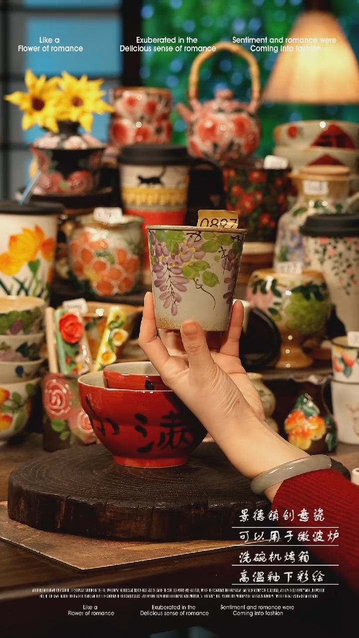 陶瓷景德镇高温釉下彩手工手绘款式@A0897@