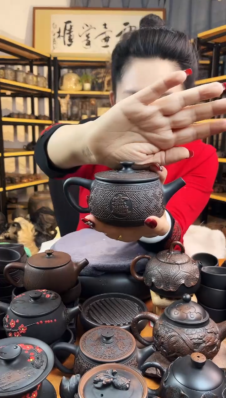 【闪购商品】壶球孔 满雕 招财进宝 大口汉瓦