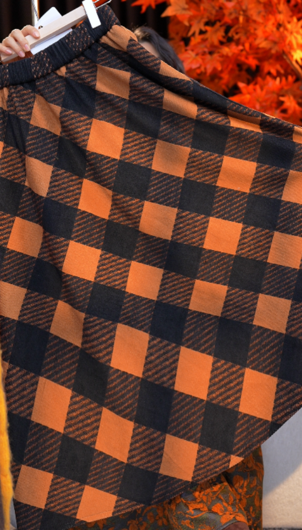 MJ256 秋冬季新款时尚百搭气质显瘦小众半身裙A字大摆裙MJ