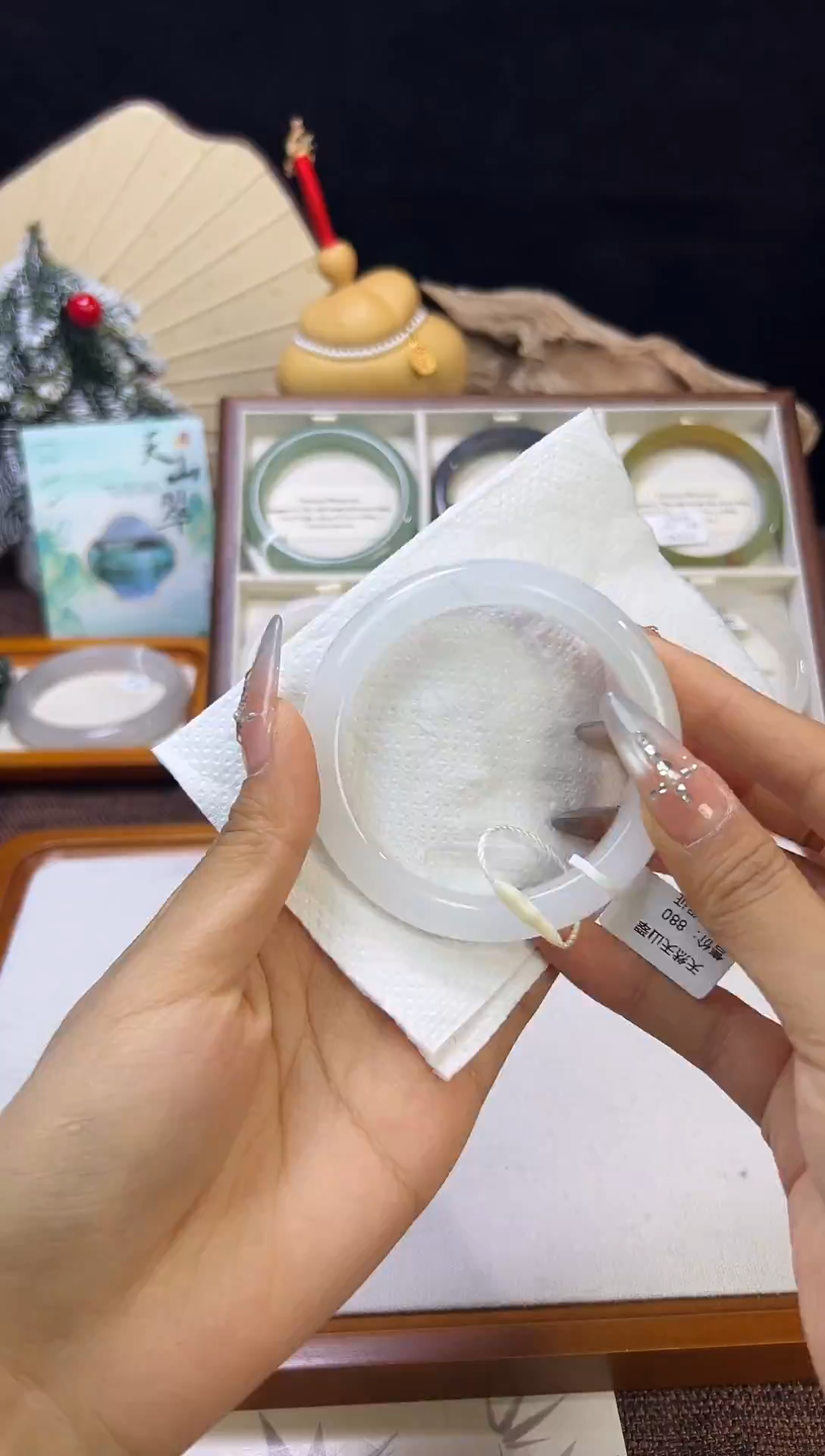 未镶嵌手镯石英质玉巴***啦56