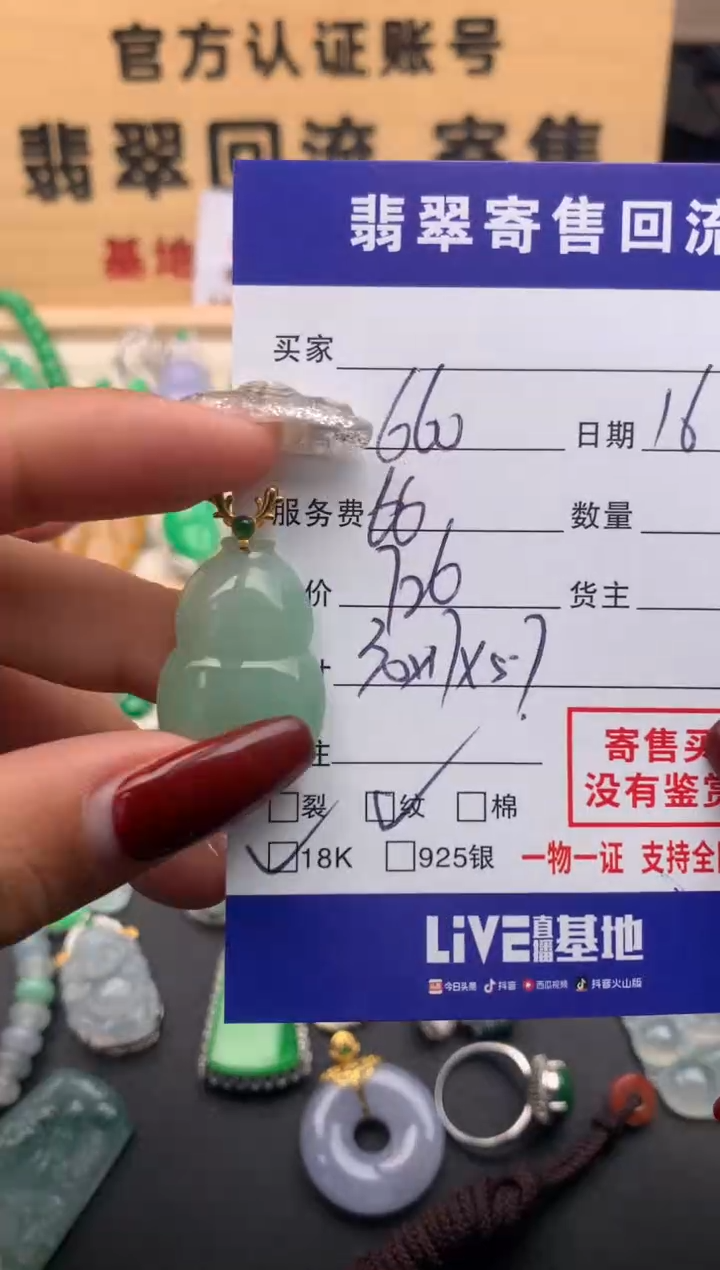 【闪购商品】翡翠颈饰18K金镶嵌10123813