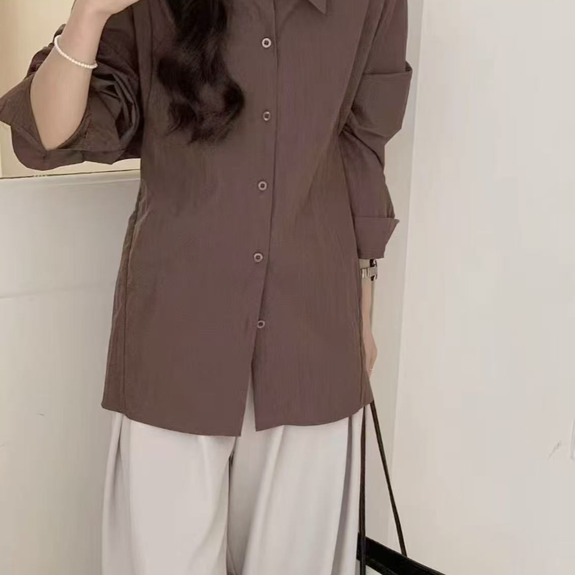 8407-绒面感（咖啡）1#衬衫