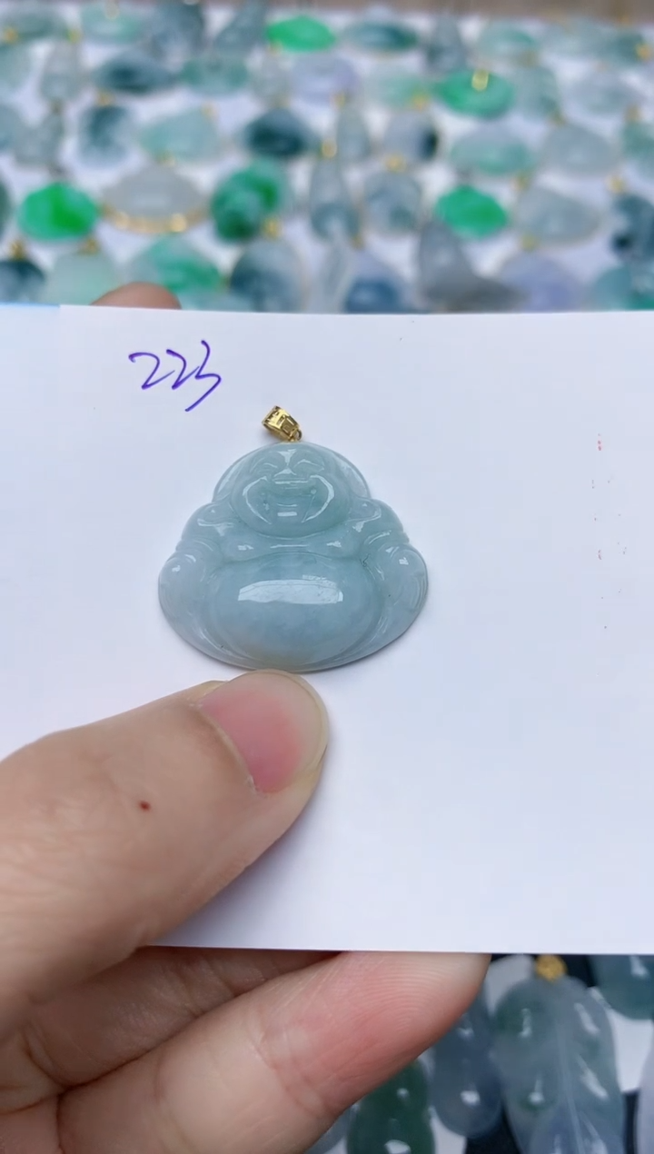 【闪购商品】翡翠颈饰18K金镶嵌天然翡翠A货    223