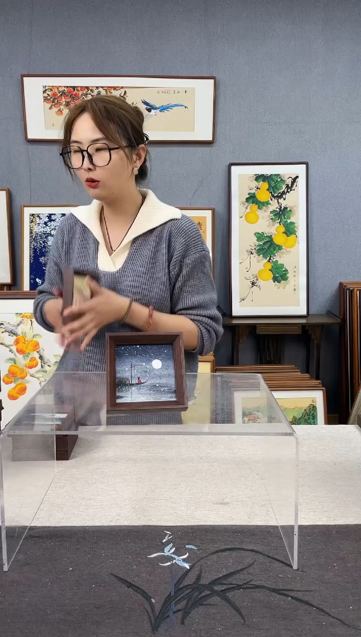 【闪购商品】国画5寸-小摆台作品-夜景