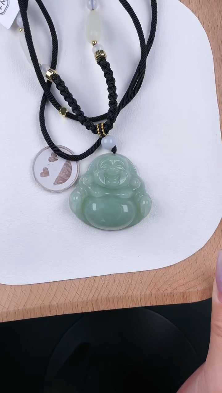 翡翠未镶嵌颈饰LH015翡翠冰葡萄肉大佛-23+送同款绳子