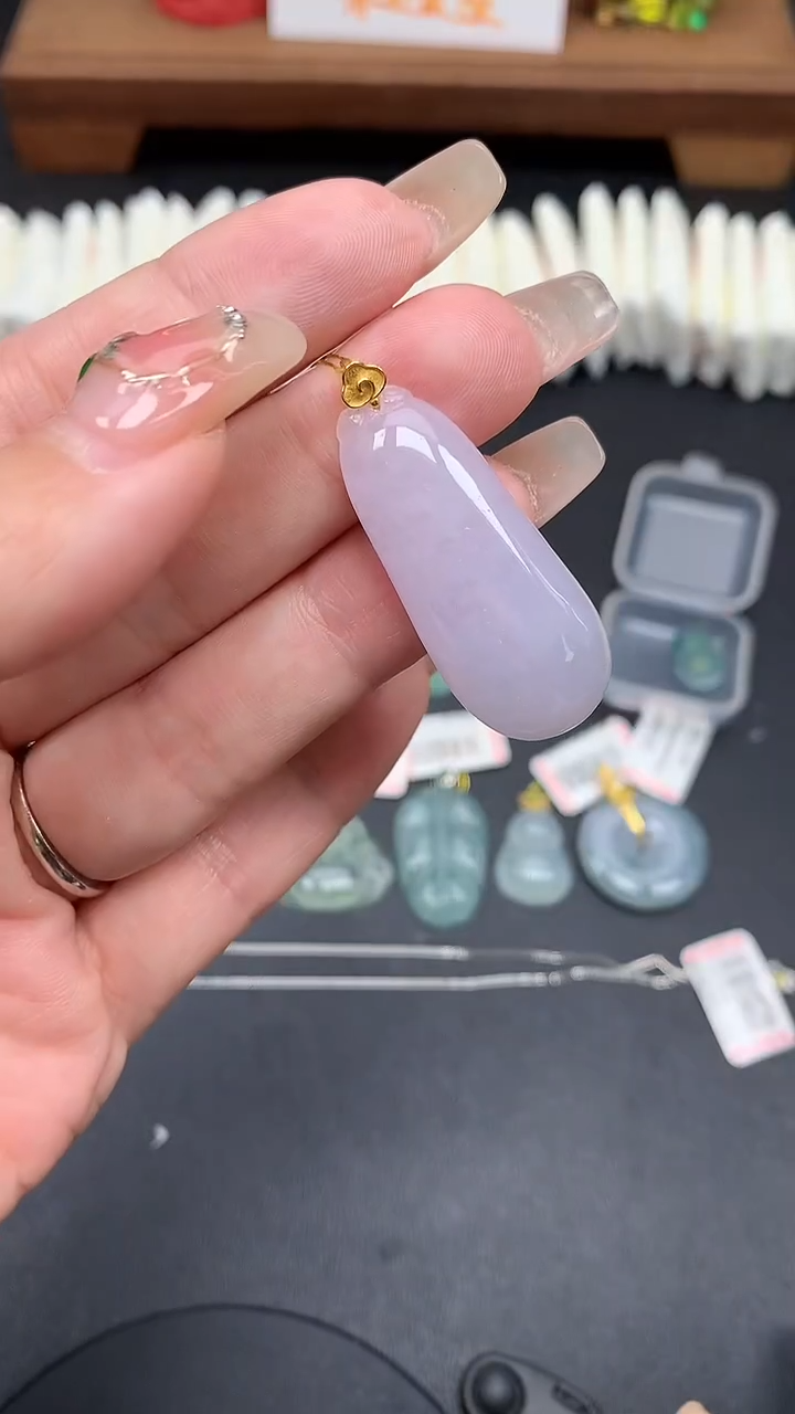 【闪购商品】翡翠18K金镶嵌吊坠(不含链)MS160799